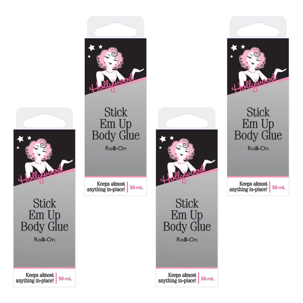 Hollywood Fashion Secrets Stick Em Up Body Glue Roll On 50ml Pack of 4