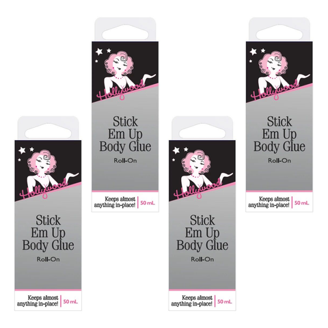 Hollywood Fashion Secrets Stick Em Up Body Glue Roll On 50ml Pack of 4