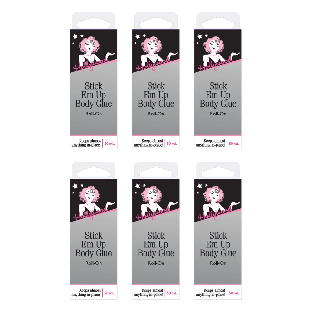 Hollywood Fashion Secrets Stick Em Up Body Glue Roll On 50ml Pack of 6