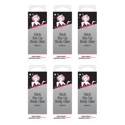Hollywood Fashion Secrets Stick Em Up Body Glue Roll On 50ml Pack of 6