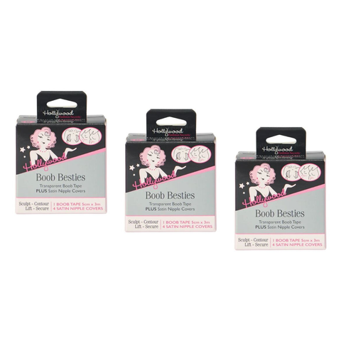 Hollywood Fashion Secrets Boob Besties Breast Tape Nipple Covers Set Pack of 3