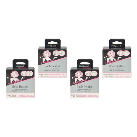 Hollywood Fashion Secrets Boob Besties Breast Tape Nipple Covers Set Pack of 4