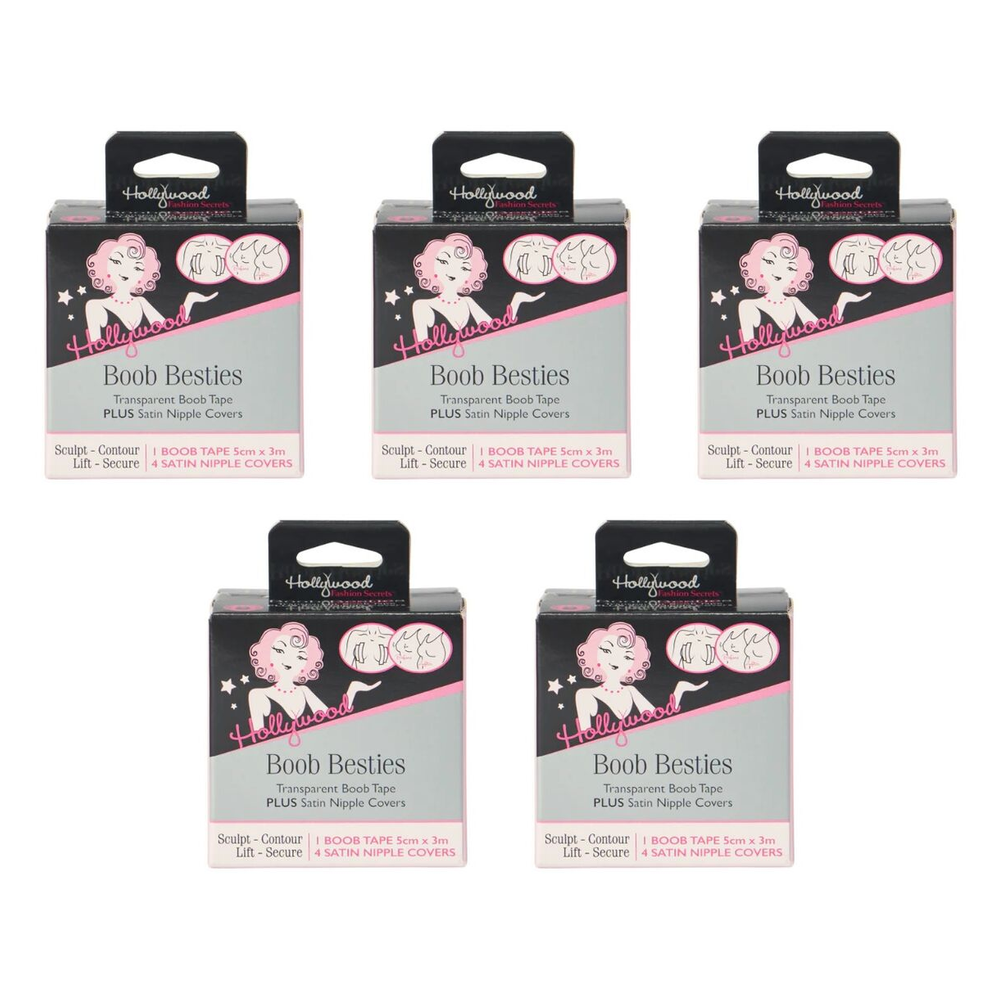 Hollywood Fashion Secrets Boob Besties Breast Tape Nipple Covers Set Pack of 5