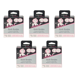 Hollywood Fashion Secrets Boob Besties Breast Tape Nipple Covers Set Pack of 5