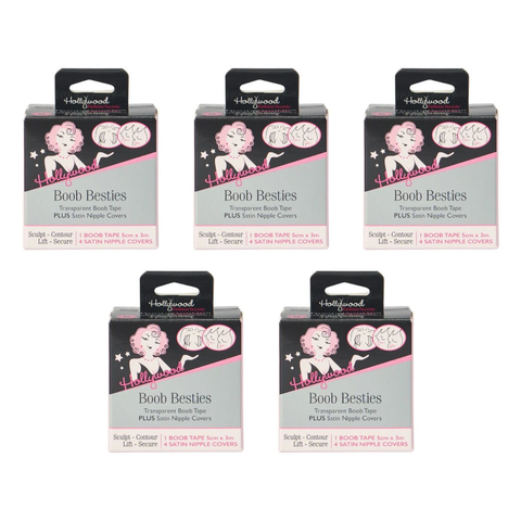 Hollywood Fashion Secrets Boob Besties Breast Tape Nipple Covers Set Pack of 5