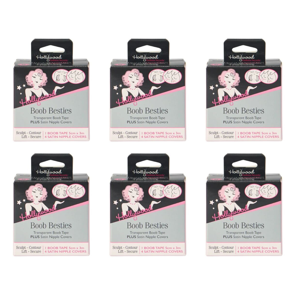 Hollywood Fashion Secrets Boob Besties Breast Tape Nipple Covers Set Pack of 6