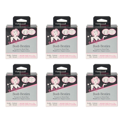 Hollywood Fashion Secrets Boob Besties Breast Tape Nipple Covers Set Pack of 6