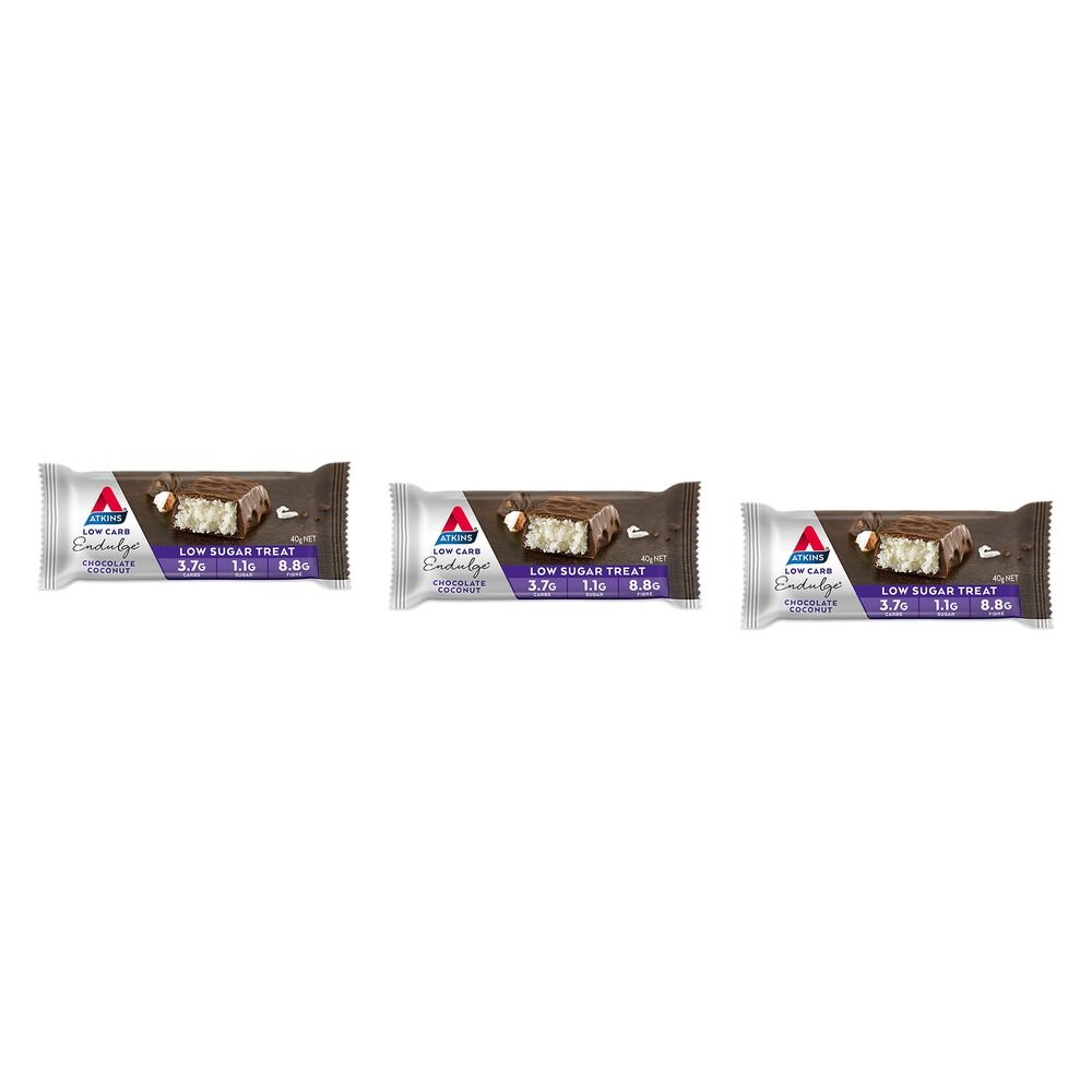 Atkins Endulge Chocolate Coconut Bar 40g x 15 Bundle of 3