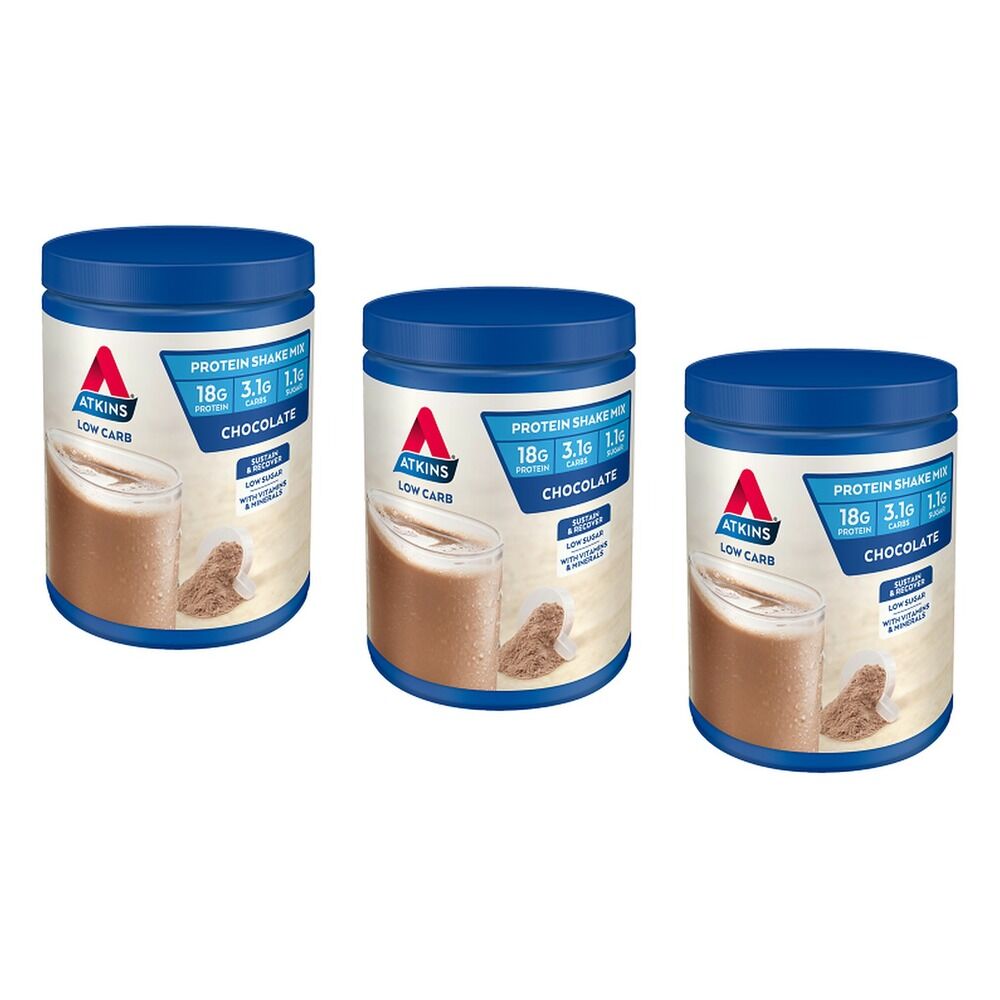 Atkins Low Carb Shake Mix Chocolate 330g x 2 Bundle of 3