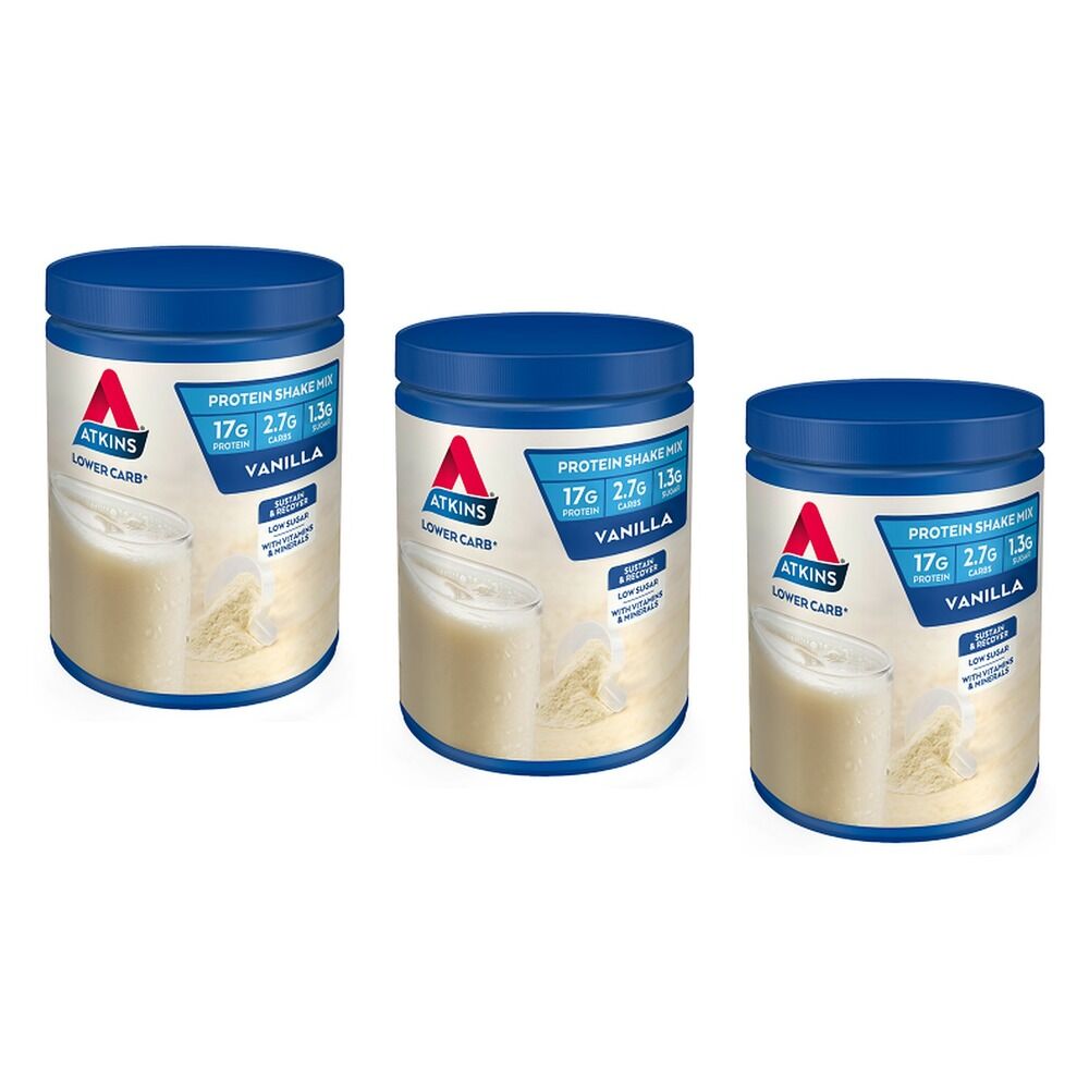 Atkins Low Carb Shake Mix Vanilla 310g x 2 Bundle of 3
