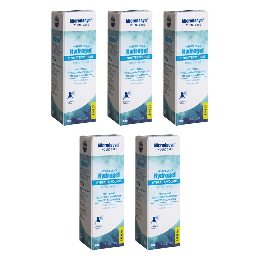 Plunketts Microdacyn Wound Care Hydrogel 60g Pack of 5