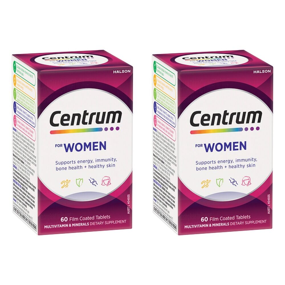 Centrum for Women Multivitamin 60 Tablets Pack of 2