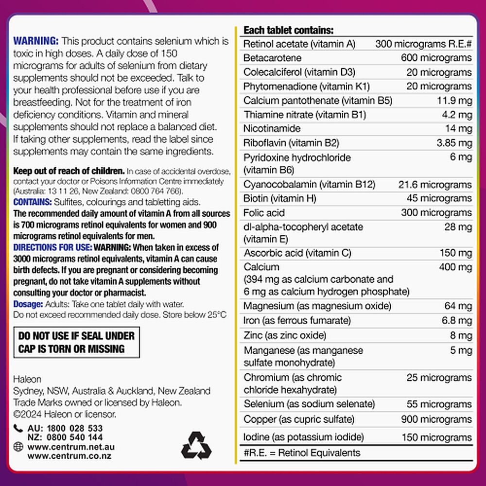 Centrum for Women Multivitamin 60 Tablets