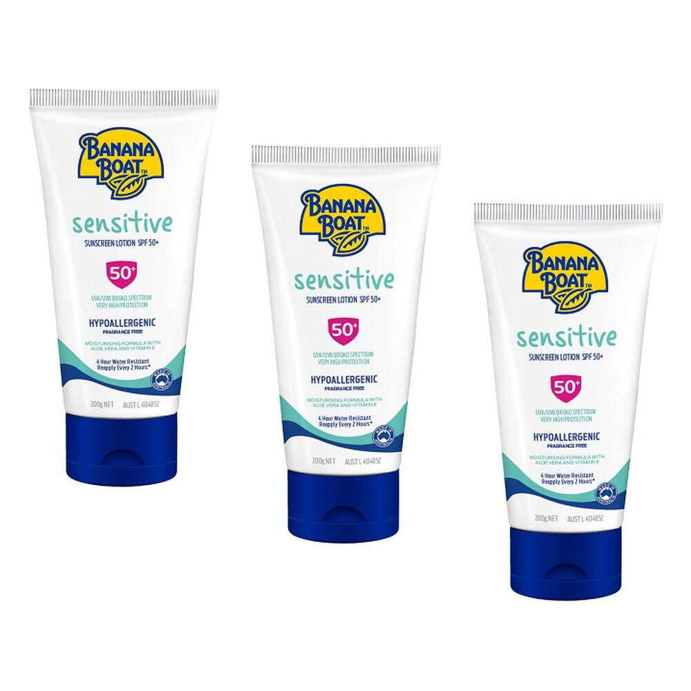Banana Boat Daily Protect Sensitive SPF 50+ 200g Pack of 3