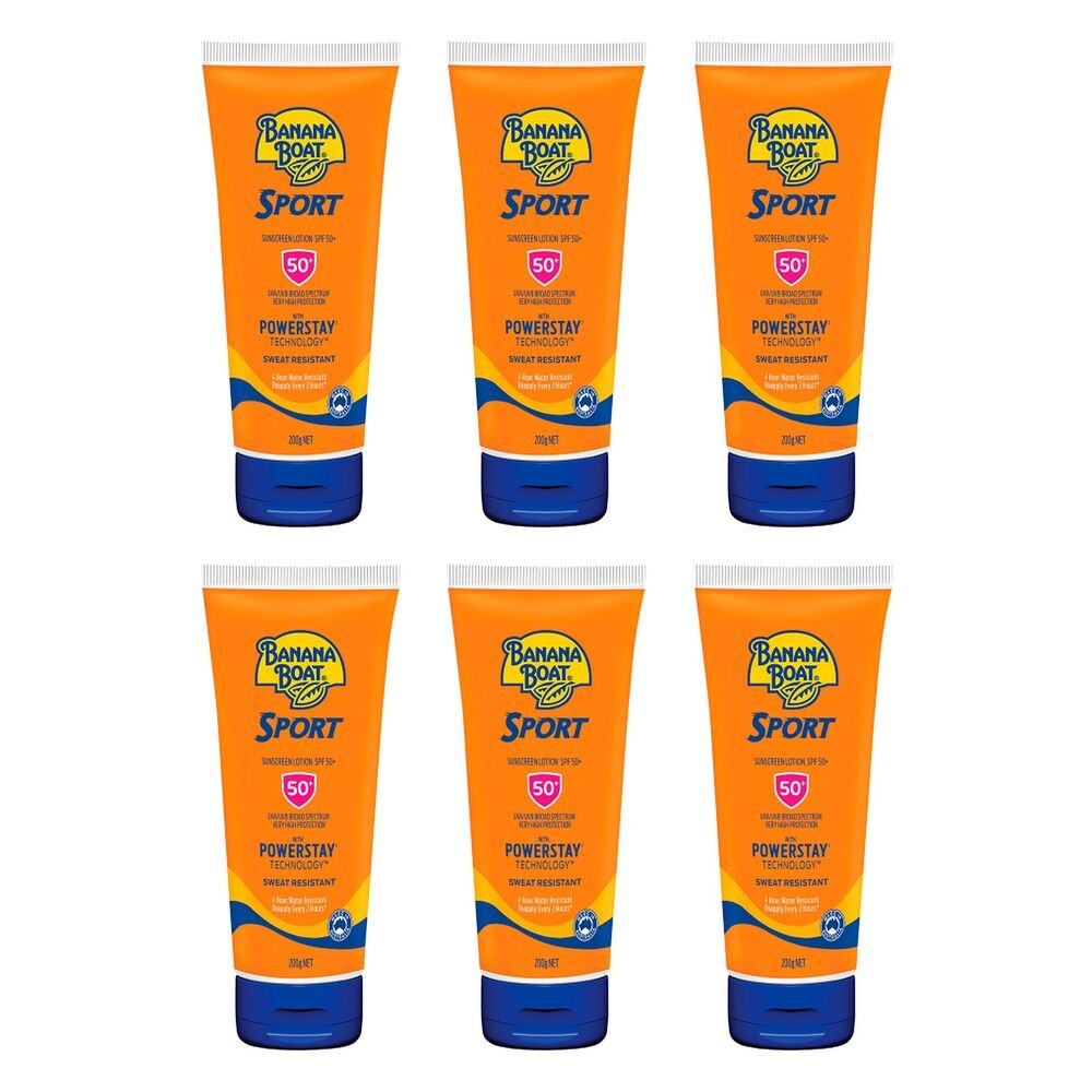 Banana Boat Sport Sunscreen SPF50+ 200g Pack of 6