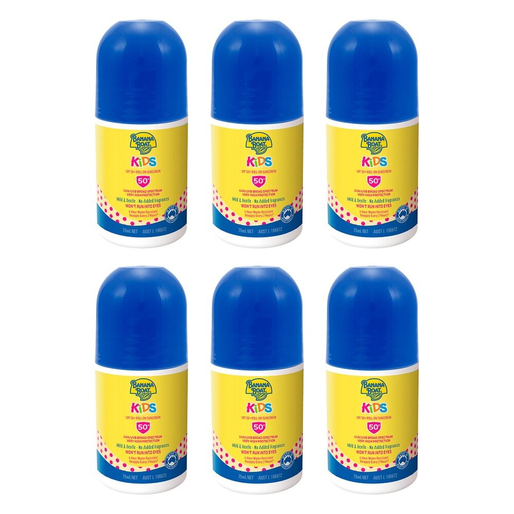 Banana Boat Kids Roll-On SPF 50+ 75mL Pack of 6