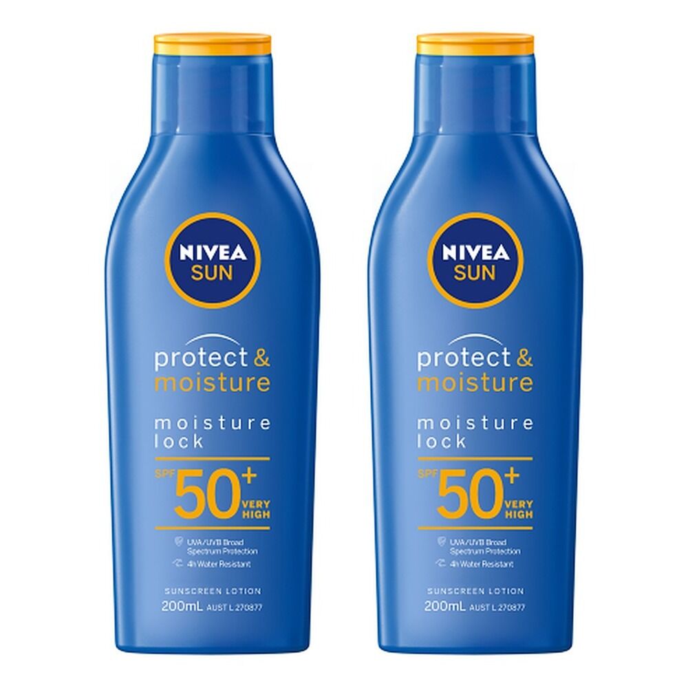 NIVEA SUN Protect & Moisture Moisturising Sunscreen Lotion SPF50+ Pack of 2