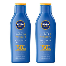 NIVEA SUN Protect & Moisture Moisturising Sunscreen Lotion SPF50+ Pack of 2