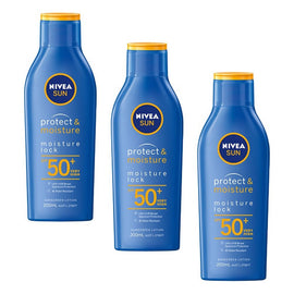 NIVEA SUN Protect & Moisture Moisturising Sunscreen Lotion SPF50+ Pack of 3