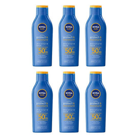 NIVEA SUN Protect & Moisture Moisturising Sunscreen Lotion SPF50+ Pack of 6