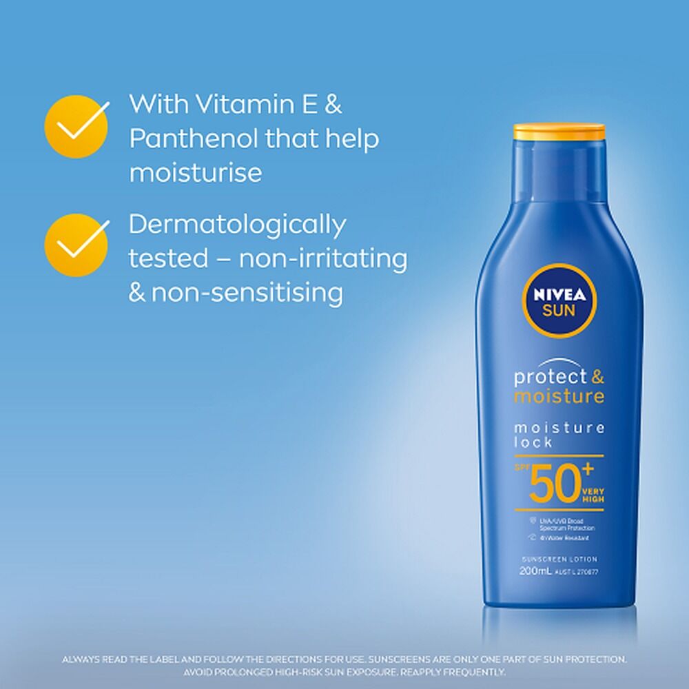 NIVEA SUN Protect & Moisture Moisturising Sunscreen Lotion SPF50+ 200mL