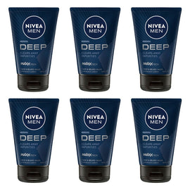 Nivea Men Deep Face & Beard Wash 100mL Pack of 6