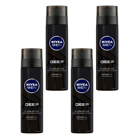NIVEA Men Deep Shaving Gel 200mL Pack of 4