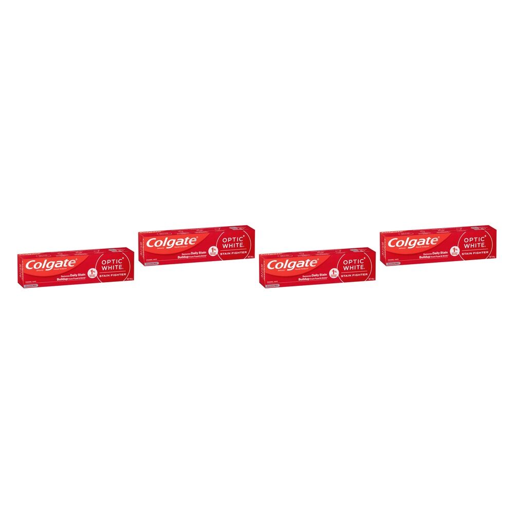 Colgate Optic White Stain Fighter Toothpaste Everyday Mint 140g Pack of 4