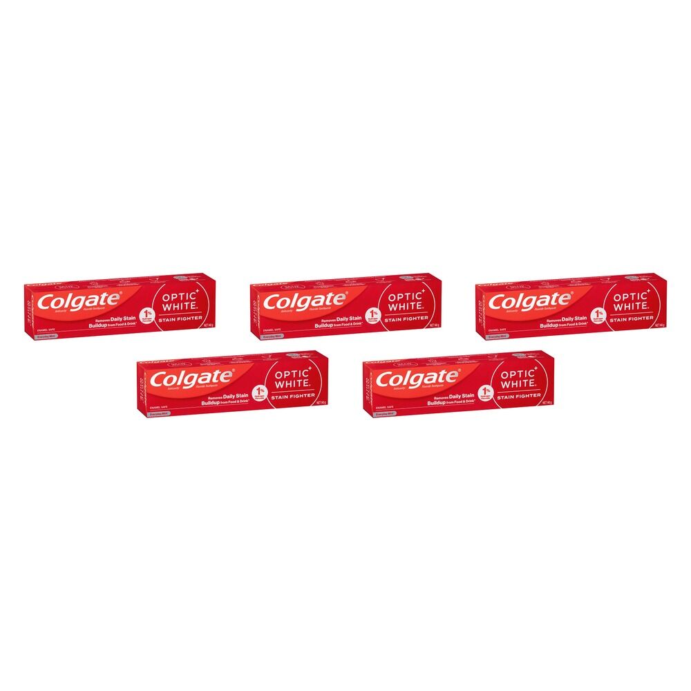 Colgate Optic White Stain Fighter Toothpaste Everyday Mint 140g Pack of 5
