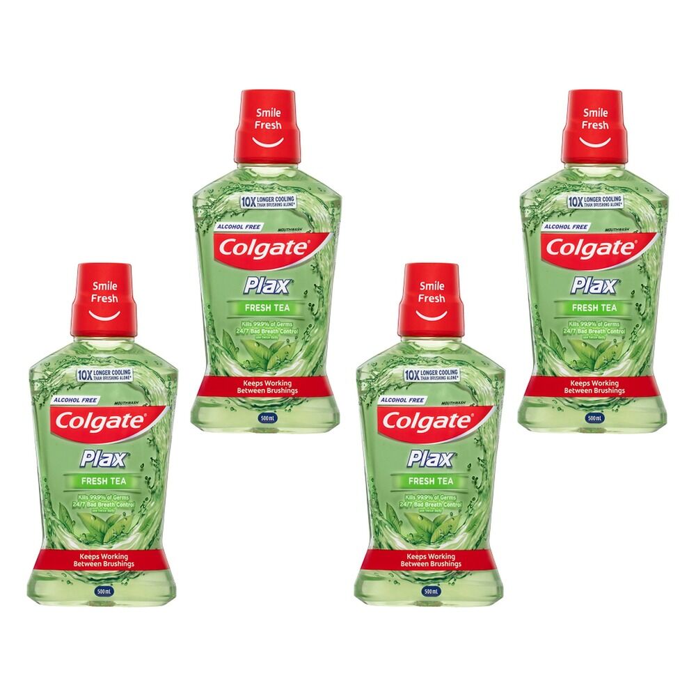 Colgate Plax Mouthwash Fresh Tea 500mL x 4 Bundle of 4