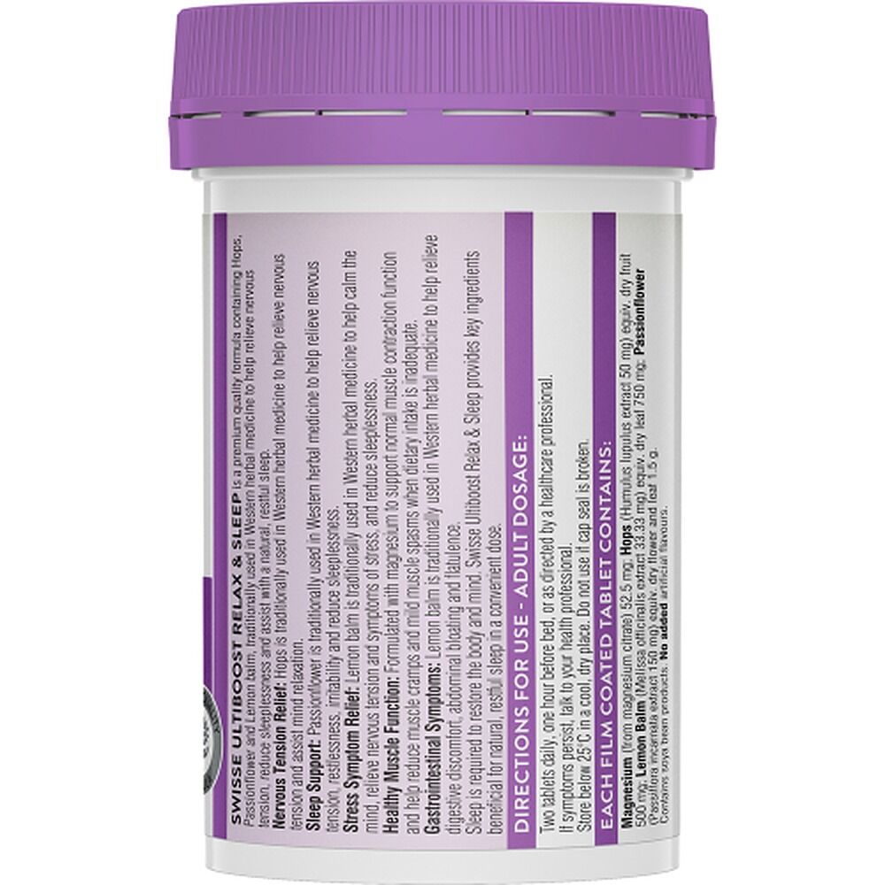 Swisse Ultiboost Relax & Sleep Valerian Free 60 Tablets