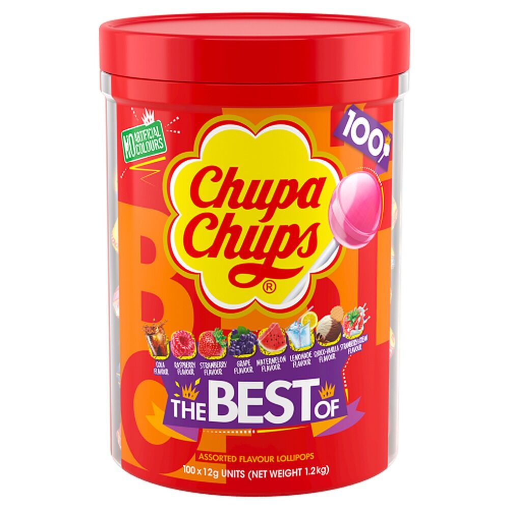 Chupa Chups The Best of Lollipops Tub of 100