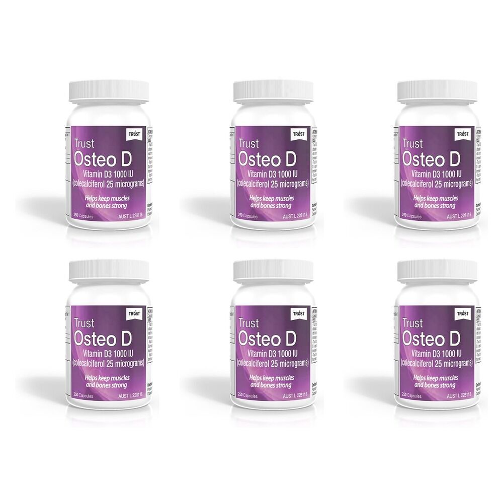 Trust Osteo D 1000IU Capsules 250 Pack Bundle of 6