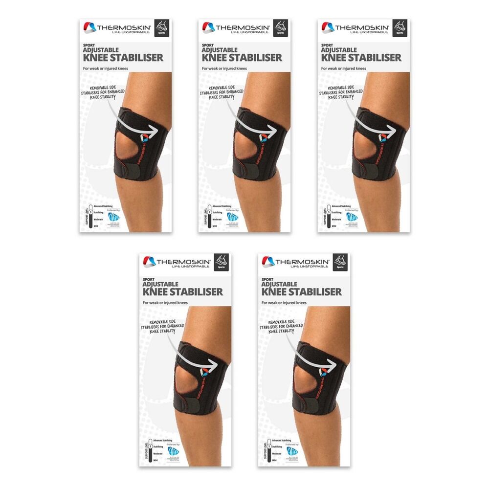Thermoskin Knee Stabiliser Adjustable S/M Black Pack of 5
