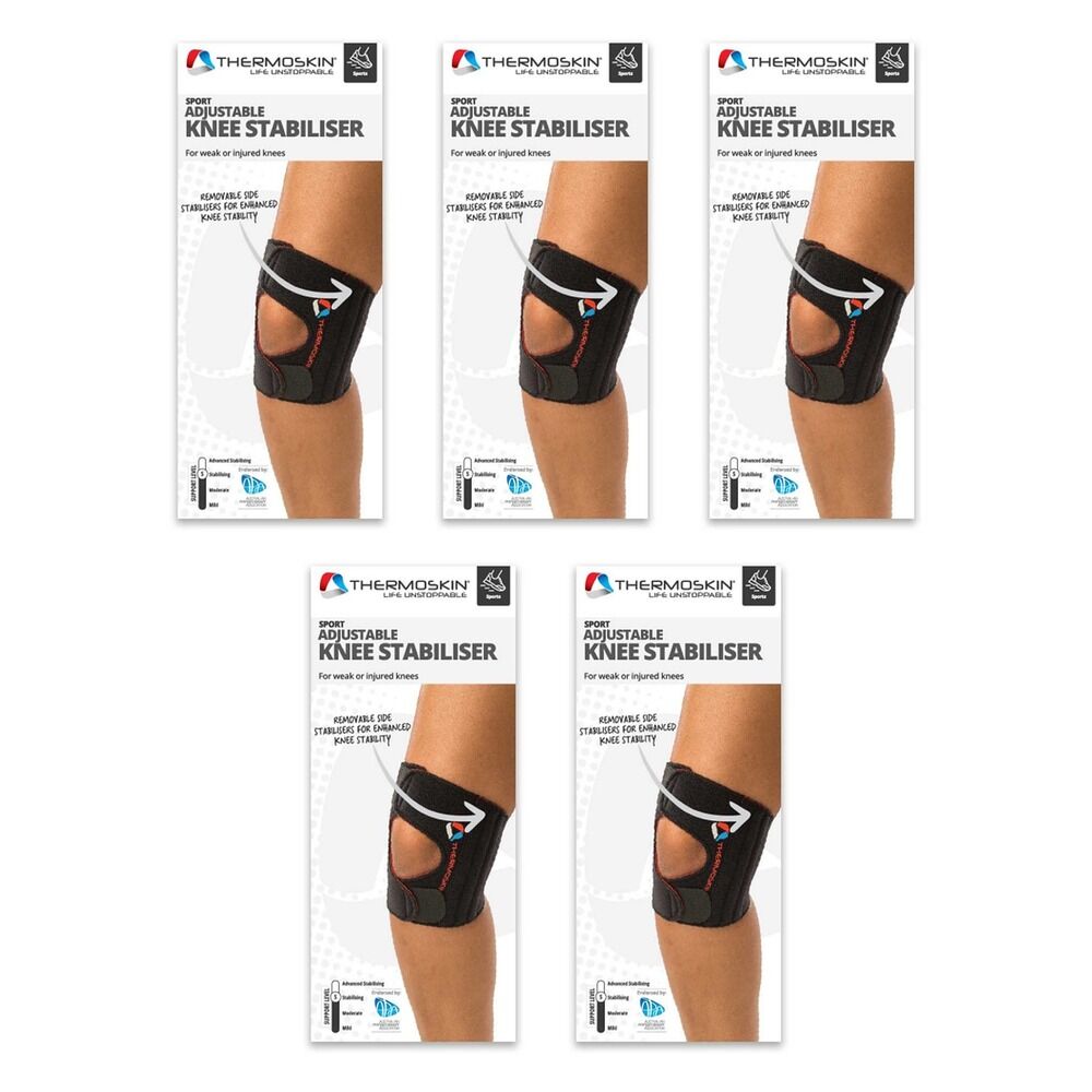 Thermoskin Knee Stabiliser Adjustable L/XL Black Pack of 5