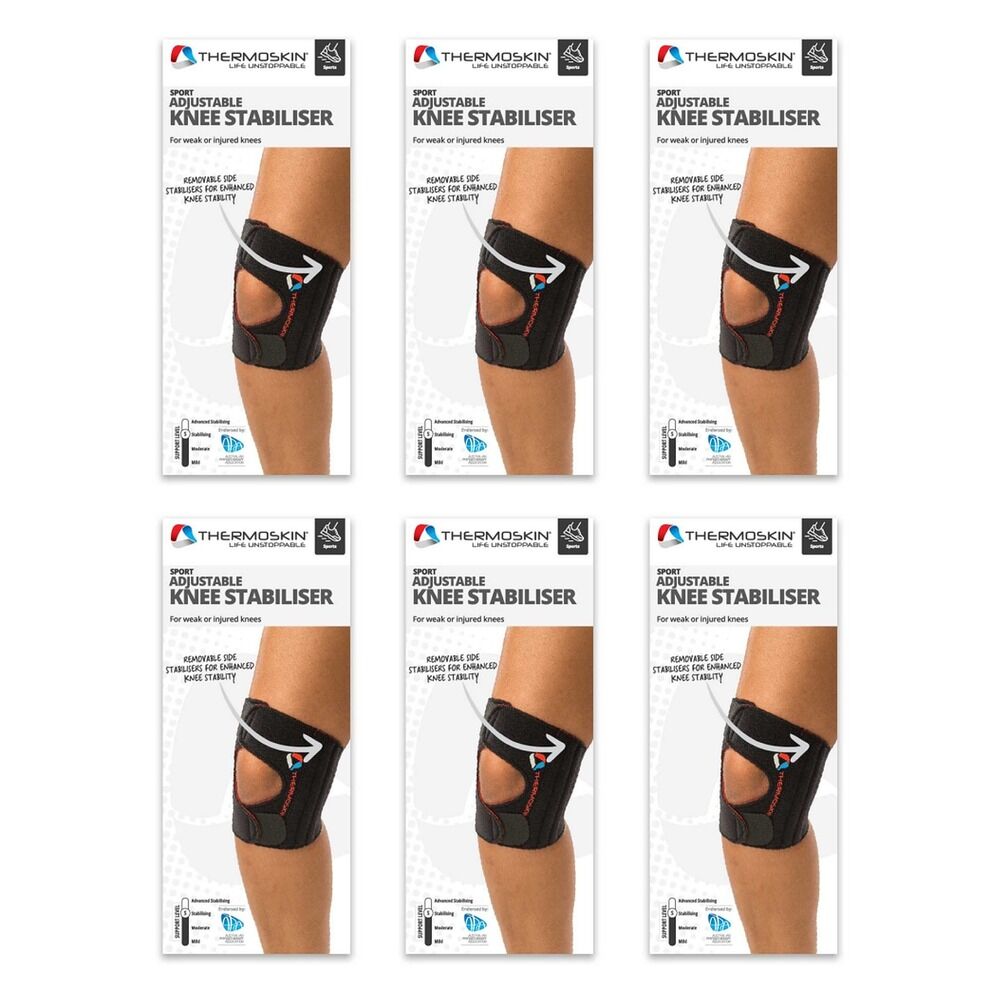 Thermoskin Knee Stabiliser Adjustable L/XL Black Pack of 6