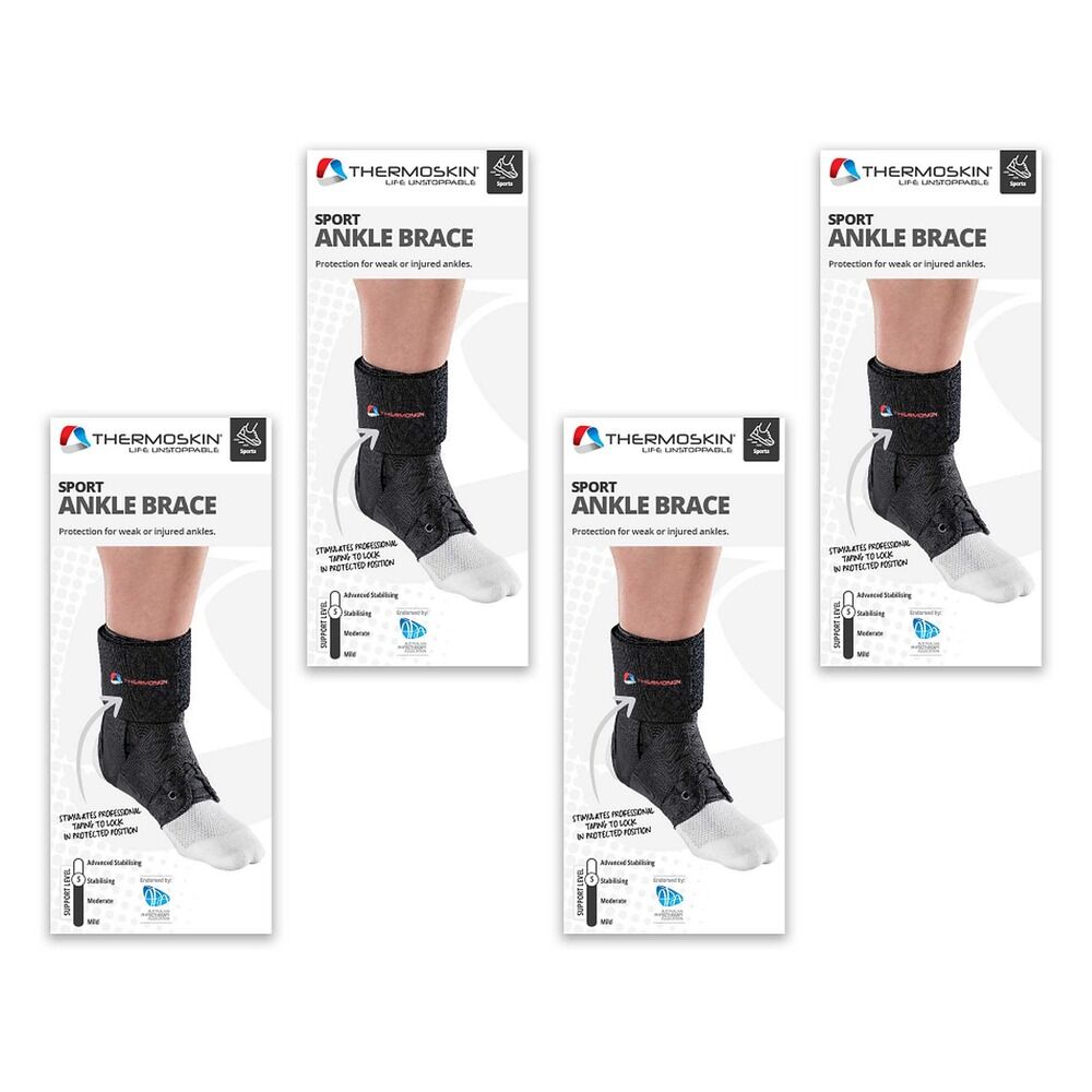 Thermoskin Sport Ankle Brace Medium Black Pack of 4