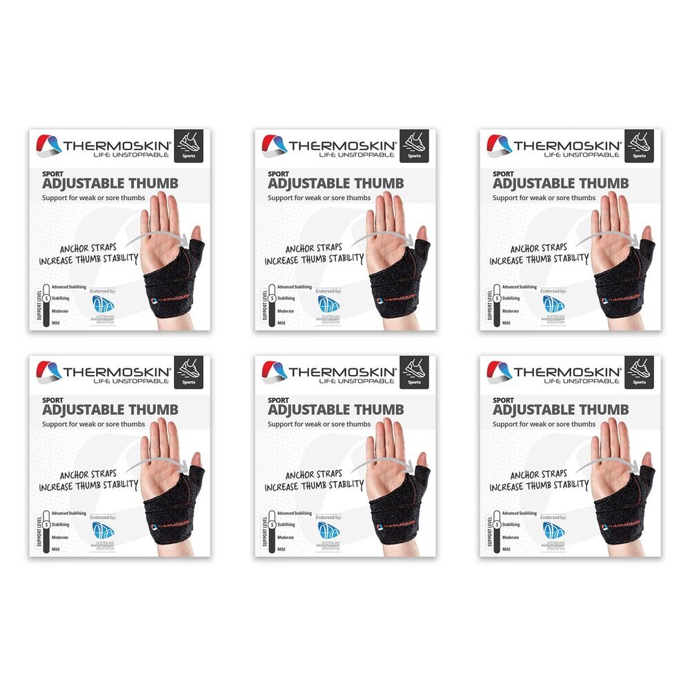 Thermoskin Sport Adjustable Thumb Wrap Left S/M Black Pack of 6