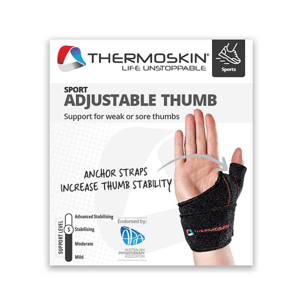Thermoskin Sport Adjustable Thumb Wrap Left S/M Black