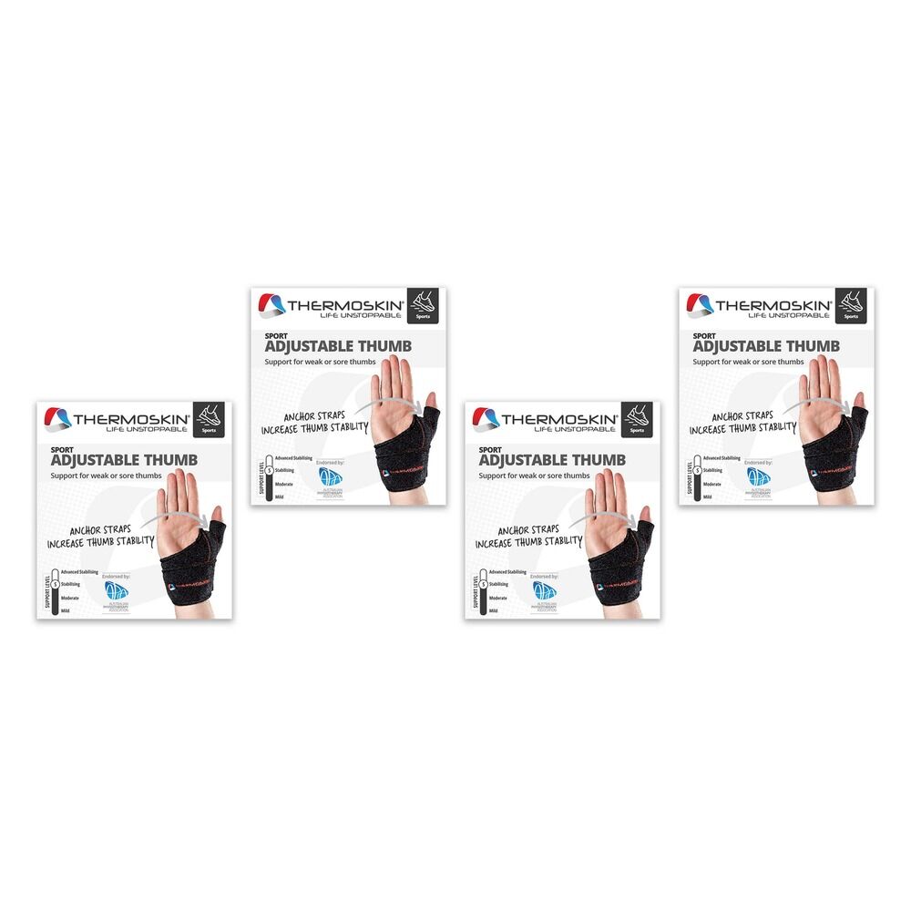 Thermoskin Sport Adjustable Thumb Wrap Right S/M Black Pack of 4