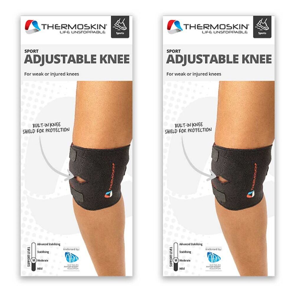 Thermoskin Sport Adjustable Knee Wrap S/M Black Pack of 2