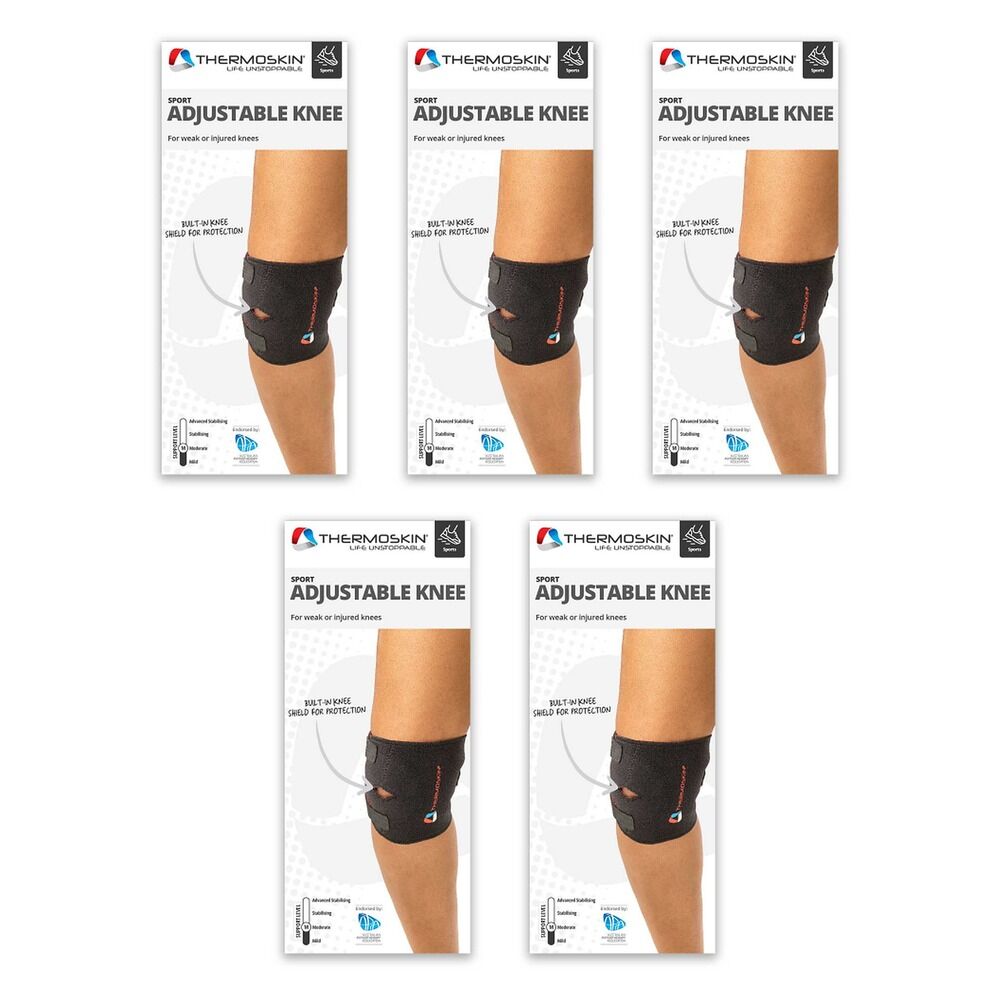 Thermoskin Sport Adjustable Knee Wrap S/M Black Pack of 5