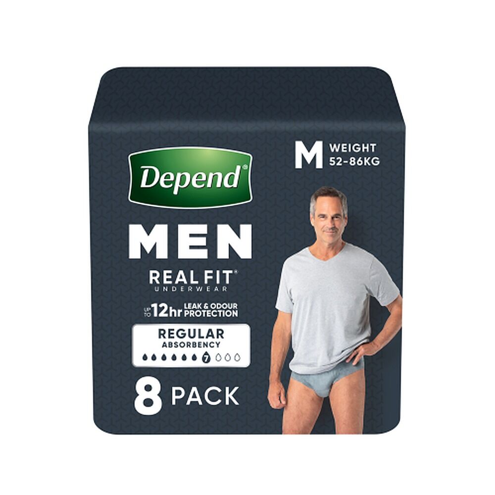 Depend Realfit Underwear for Men Medium 8 Pack x 4