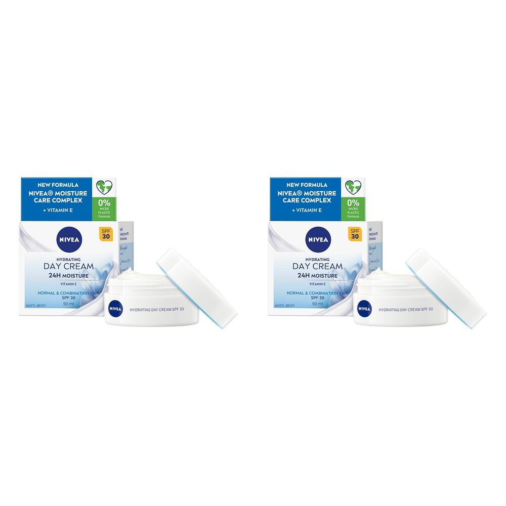 NIVEA Hydrating Day Cream SPF30 50mL Pack of 2