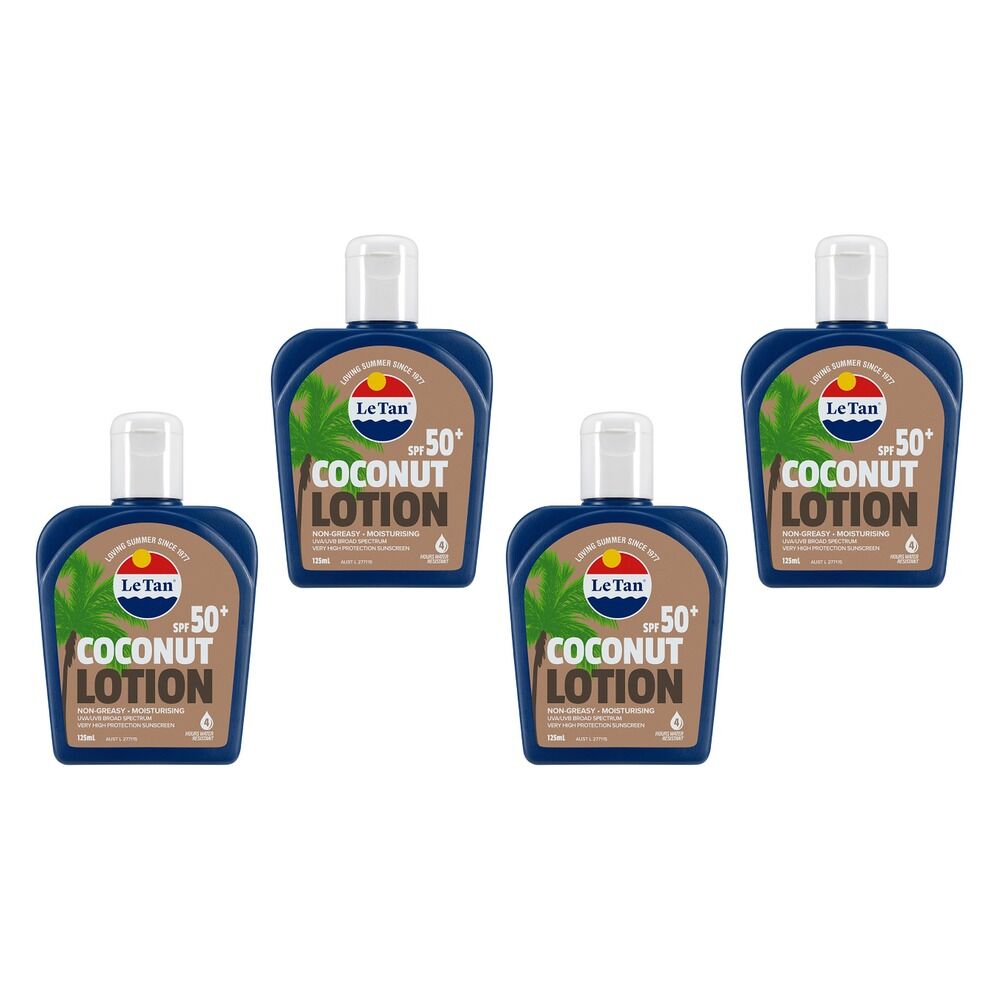 Le Tan Coconut Lotion SPF50+ 125mL Pack of 4
