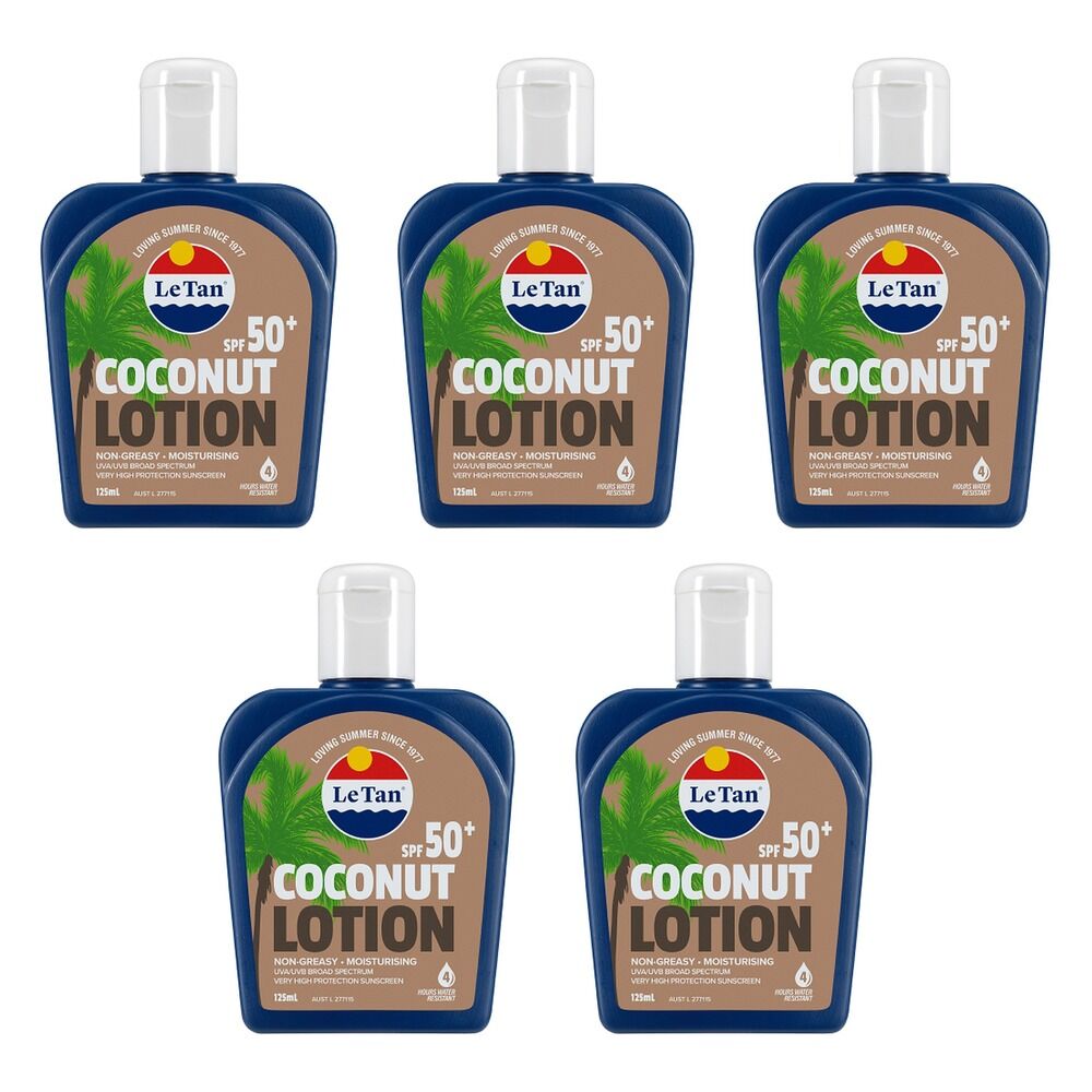 Le Tan Coconut Lotion SPF50+ 125mL Pack of 5