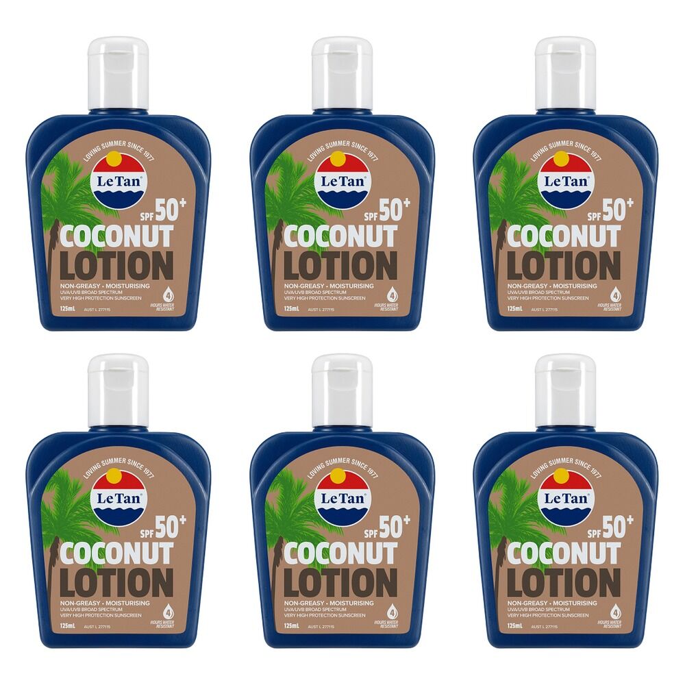 Le Tan Coconut Lotion SPF50+ 125mL Pack of 6