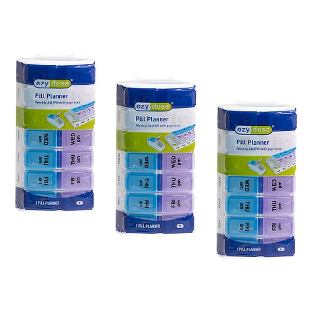 Ezy Dose AM/PM Travel Pill Reminder Pack of 3