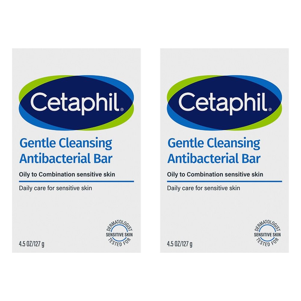 Cetaphil Gentle Cleansing Antibacterial Bar 127g Pack of 2