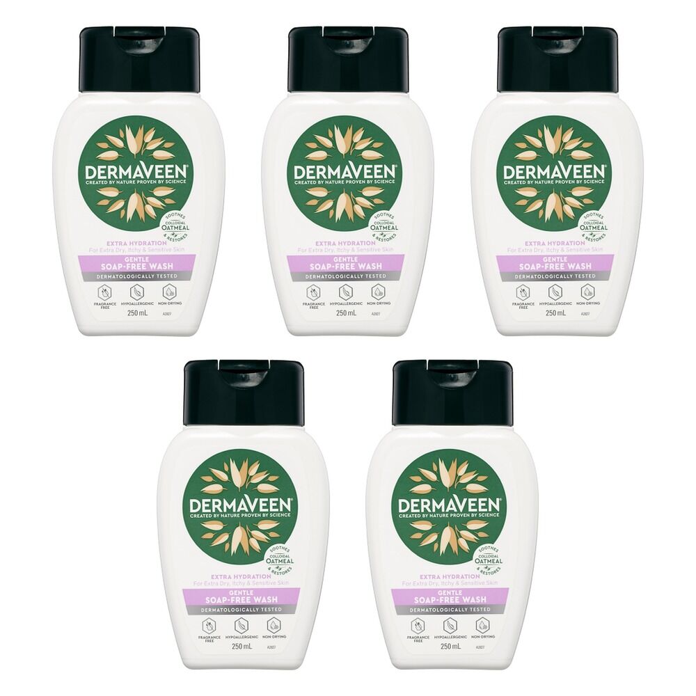 DermaVeen Extra Hydration Gentle Wash for Dry, Itchy & Sensitive Skin Pack of 5